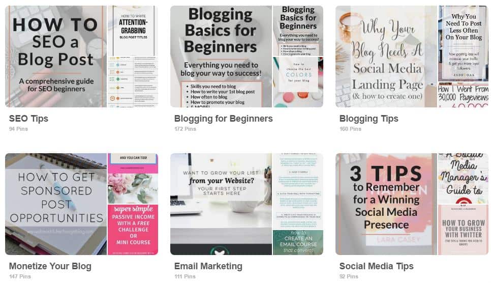 The Content Bug Pinterest boards
