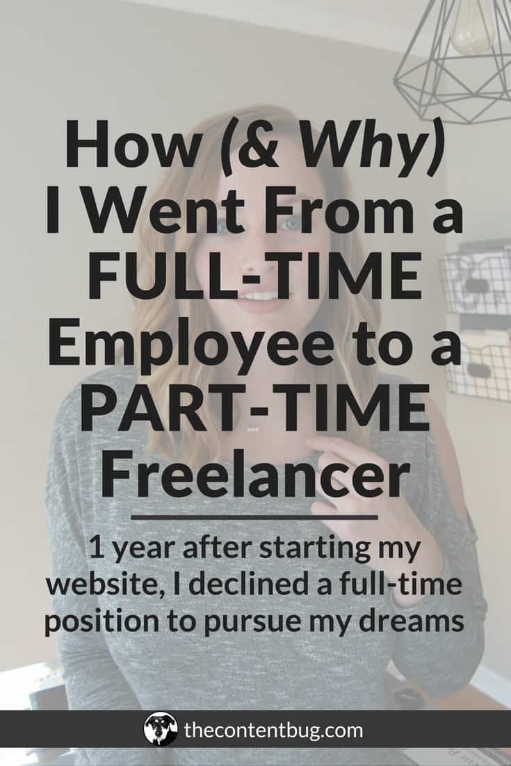 A year after I started my blog, I was able to leave the full-time corporate world for good! But it wasn't easy getting there. And I bet my journey is nothing like you would expect. Learn about my life, my experience as a website owner, and why I declined a full-time position for a part-time freelancing gig!