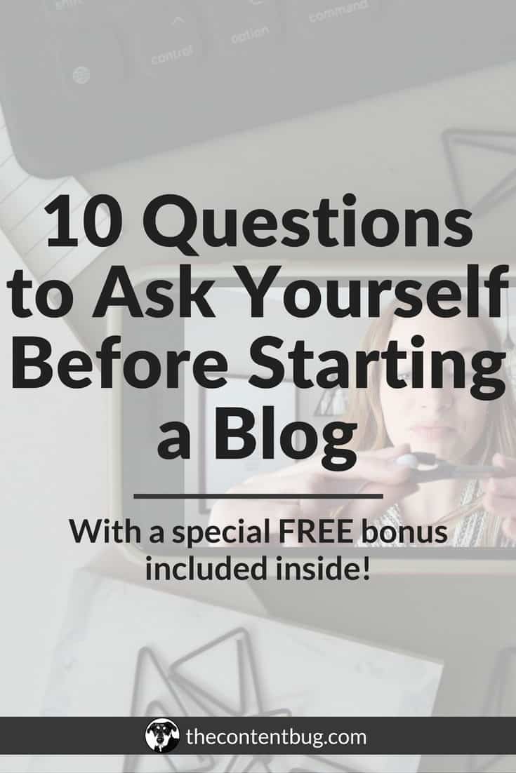 Do you want to start a blog? Are you wondering if you are ready to make the commitment? Starting a blog isn't something to take lightly! And you need to be prepared for what's ahead. So before you take the plunge and start your blog, make sure you ask yourself these 10 questions first. Plus, in this blog post, there is a special free offer to help you get started! Find out more by reading the article! #startablog #blogging