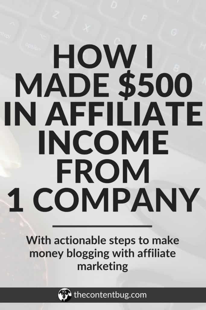 How I made $500 in affiliate income