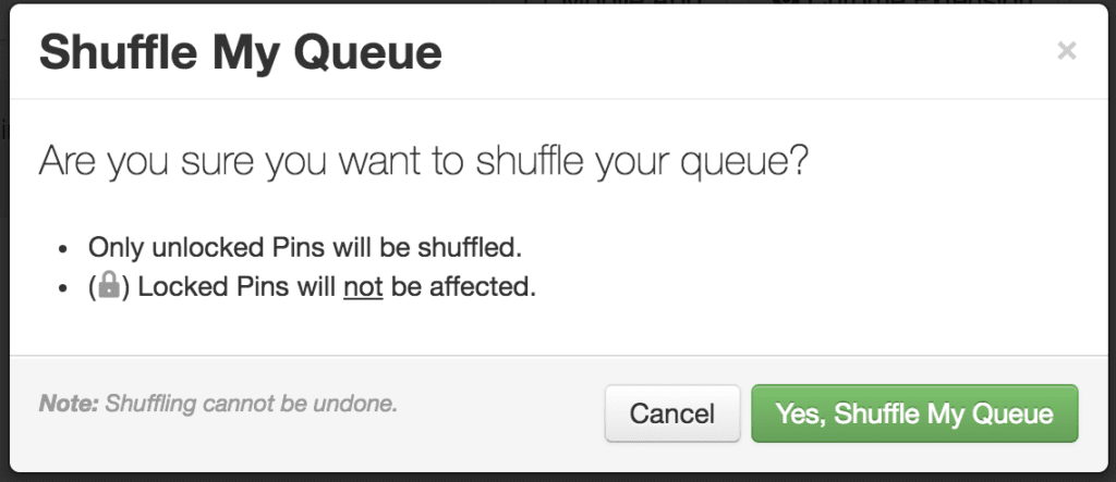 shuffling queue warning