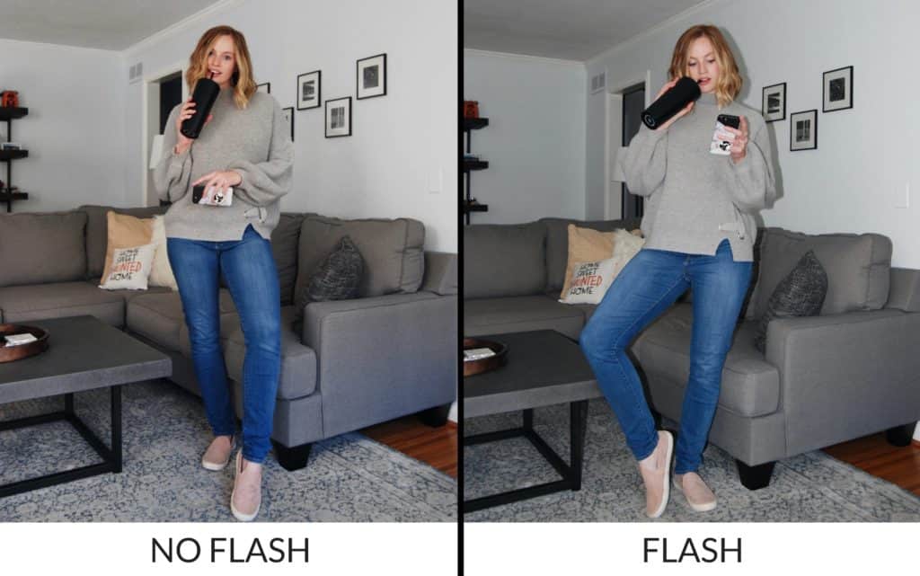 comparison of flash vs no flash